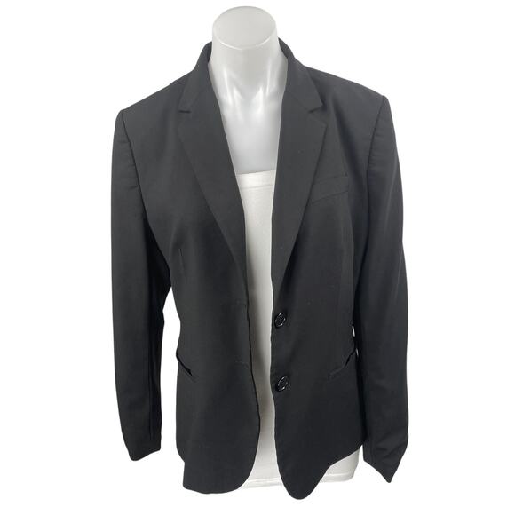 Banana Republic Women's Black Wool Stretch Long Sleeve Blazer Coat Jacket 14 - Picture 1 of 4